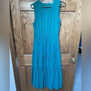 Calvin Klein Sleeveless Tiered Midi Dress